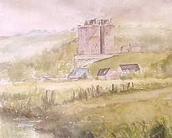 Borthwick Castle from the Gore Burn